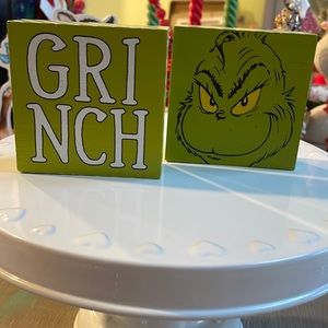 Grinch stripped wood decor